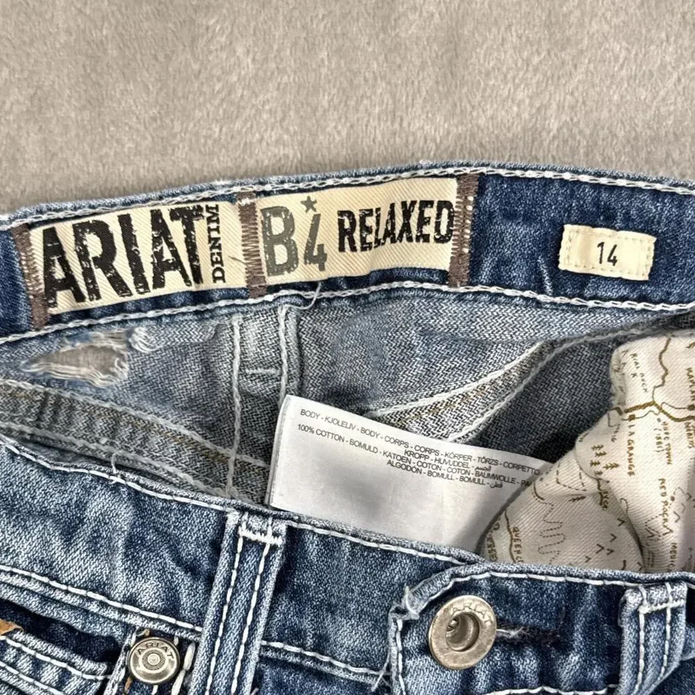 Ariat Jeans Youth Girls B4 Relaxed Bootcut Denim Pants Size 14 B31(j) - Picture 3 of 8